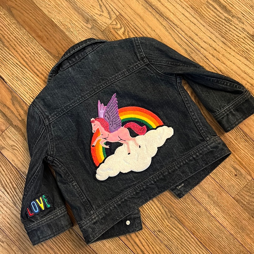 HA jean jacket unicorn EUC size 3/ 90 cm